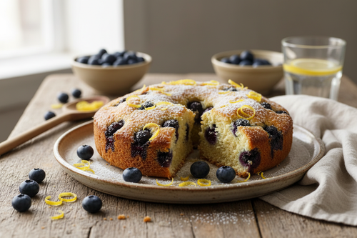 Blueberry, Lemon & Ricotta Breakfast Cake