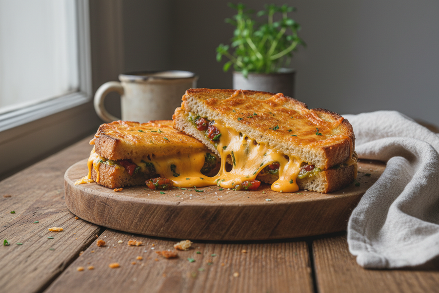 Cheddar & Green Tomato Chutney Toasties