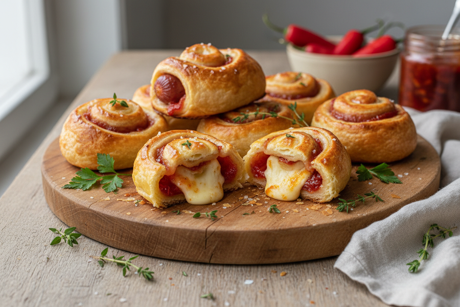 Chilli Jam & Halloumi Sausage Rolls