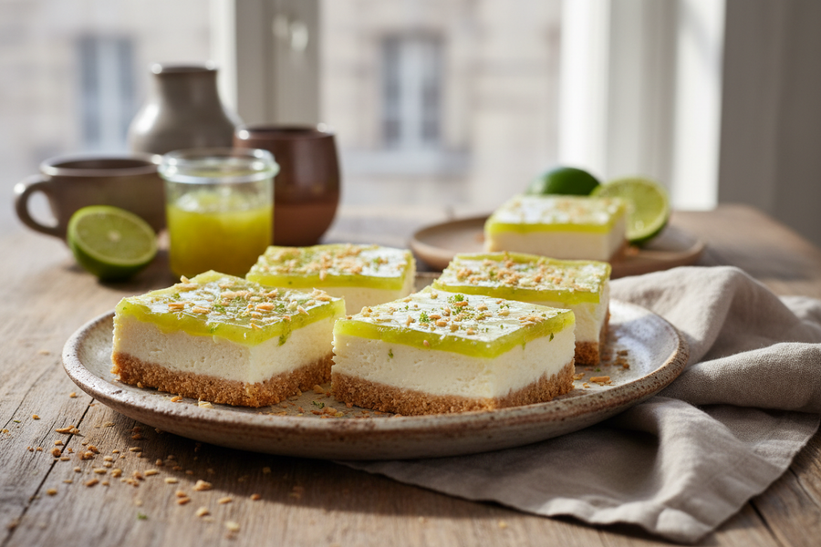 Lime Marmalade & Coconut Cheesecake Slice