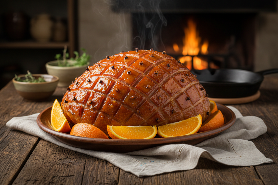 Orange & Ginger Glazed Ham