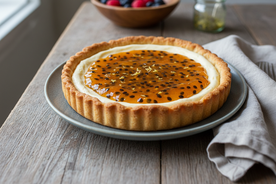 Passionfruit Jam Cheesecake Tart