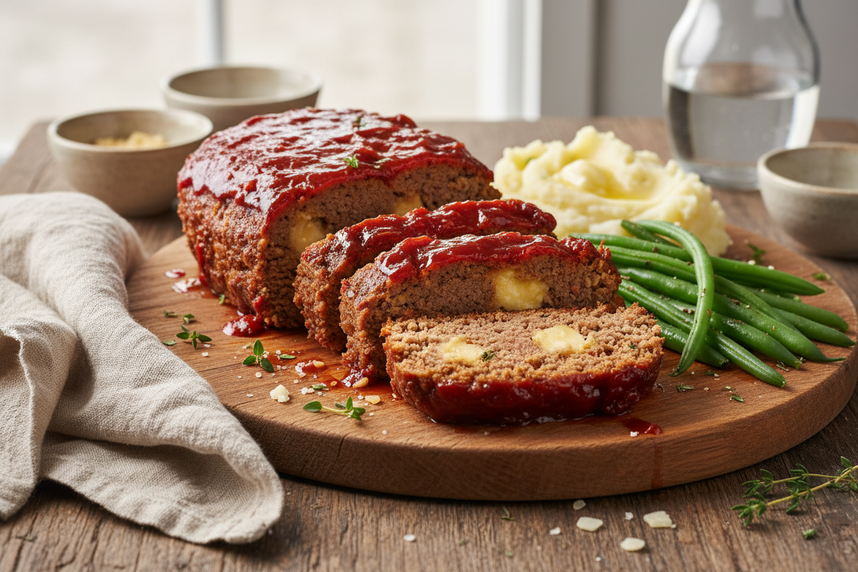 Tomato Chutney & Cheddar Meatloaf