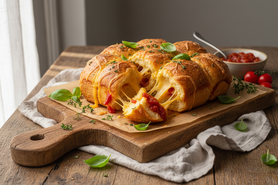 Tomato Relish & Cheddar Pull-Apart Bread