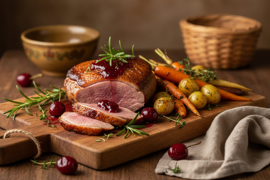 Water Cherry Jam Glazed Duck Breast